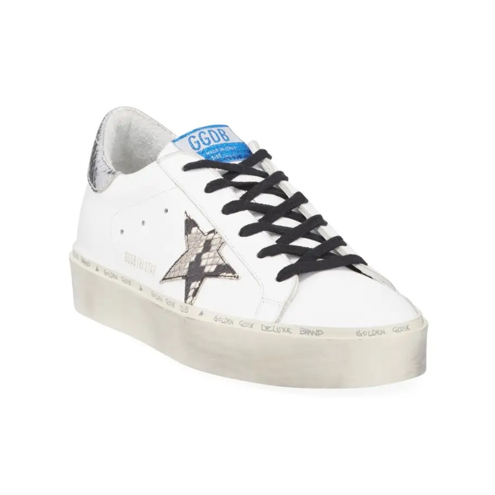 Golden Goose White and Black Star Sneakers